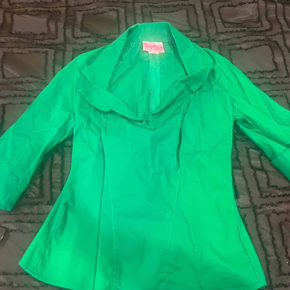 Pinup Couture Emerald Green Blouse